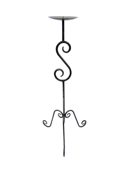 1 Branch Wrought Iron Standing Candle Holder