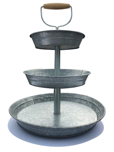 3 Tier Galvanized Dessert Stand