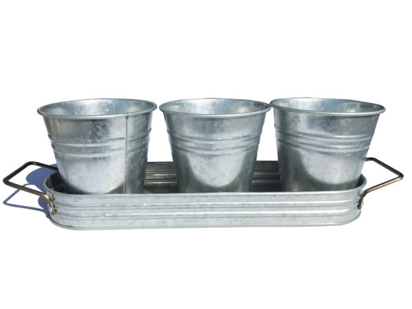 4 Piece Galvanized Flatware Caddy