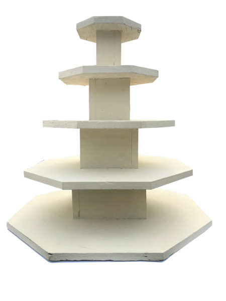 5 Tier Ivory Wood Dessert Stand