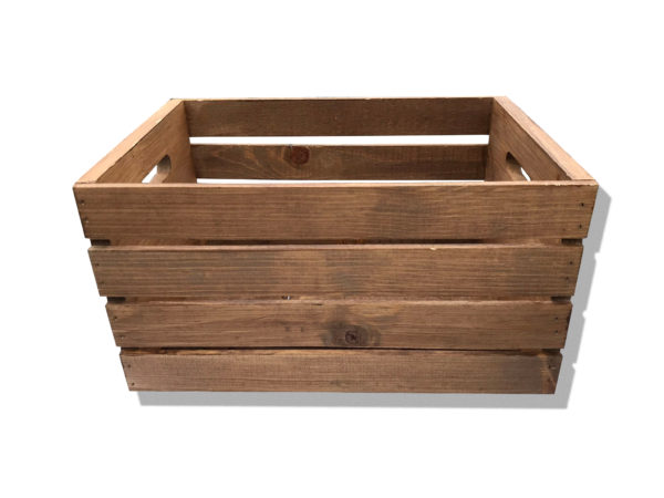 Natural Dark Wooden Crate