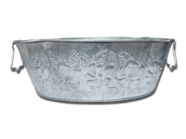 Galvanized Floral Beverage Tub