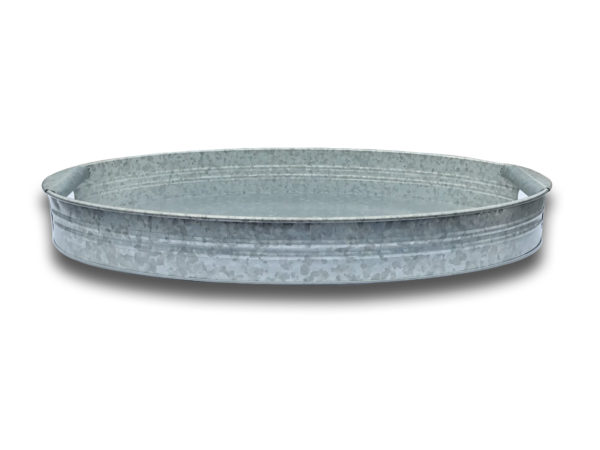 Galvanized Oval Tray with Handles
