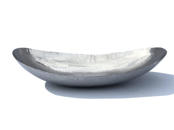 Hammered Stainless Oval Scoop Bowl