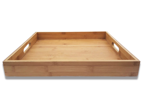 Natural Wood Square Serving Tray
