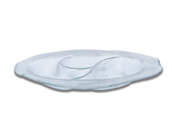 Glass Oval Etched Appetizer Platter