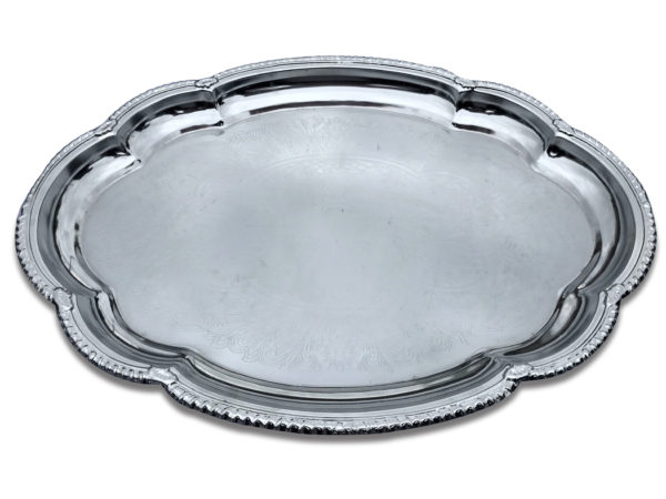 Stainless Ornate Scalloped Oval Trays