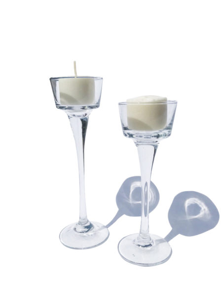 Clear Glass Pedestal Votive Holders