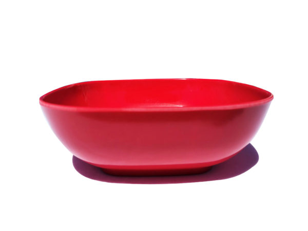 Red Plastic Rounded Large Bowl