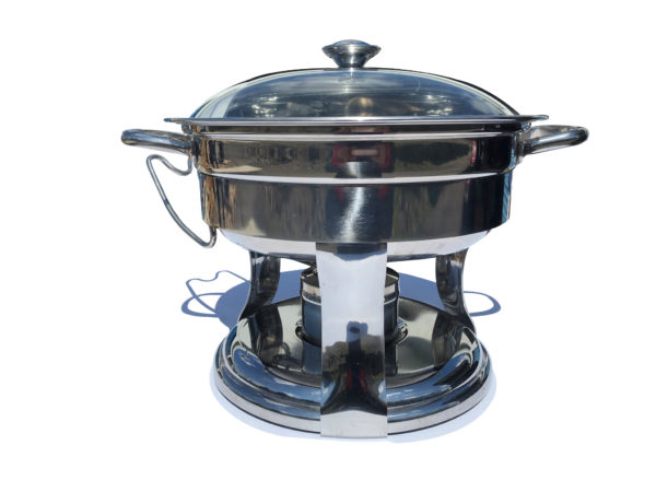 5Qt Glass & Stainless Round Chafer