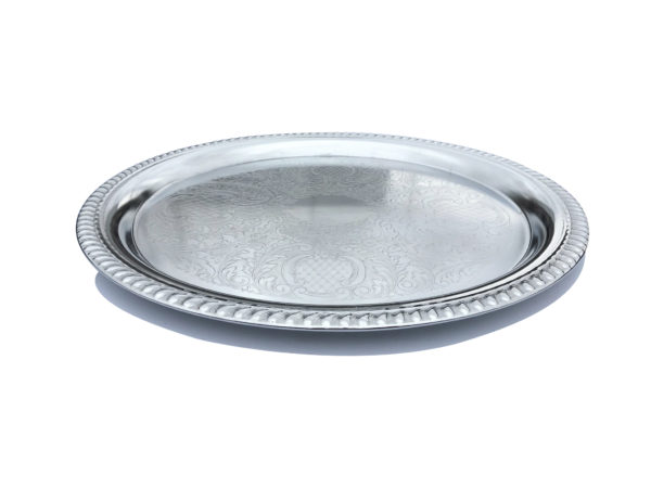 Stainless Ornate Round Tray
