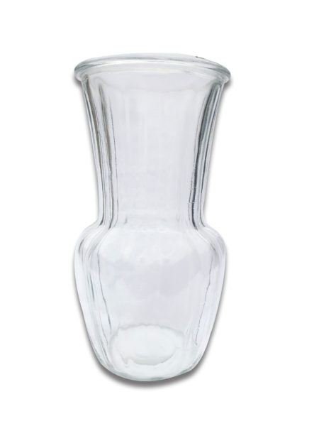 Slightly Scalloped Clear Glass Vase