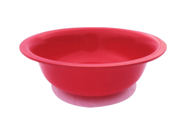 Red Plastic Large Bowl with Rim