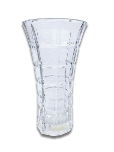 Square Cut Crystal Flared Vase