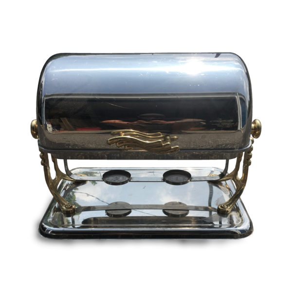 8Qt Silver & Gold Rolltop Chafer