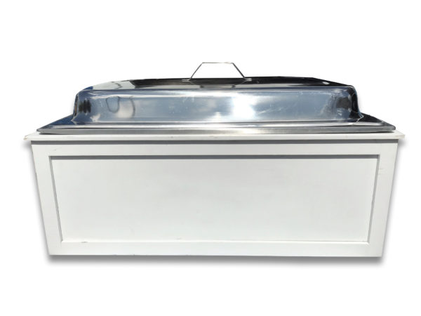 8Qt White Wood Custom Chafer Box